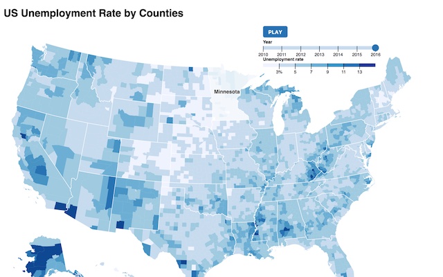 choropleth map of us counties